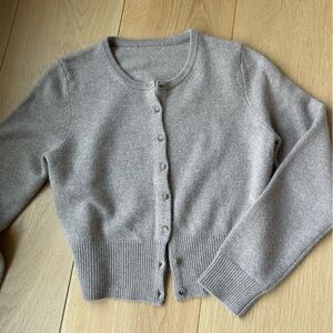 Aritzia Taupe Button-Up Knit Cardigan wool/cashmere